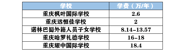 重庆国际幼儿园学费