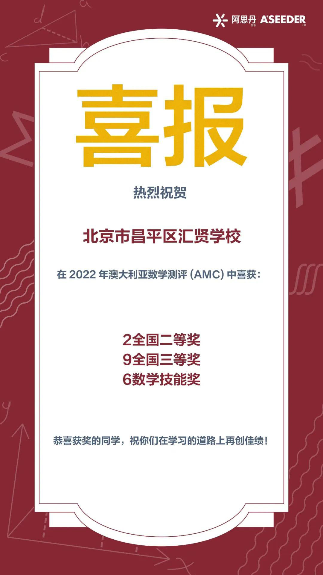 喜報！匯賢學(xué)生在國際數(shù)學(xué)競賽、英語配音和詩歌吟誦多項比賽中獲獎！