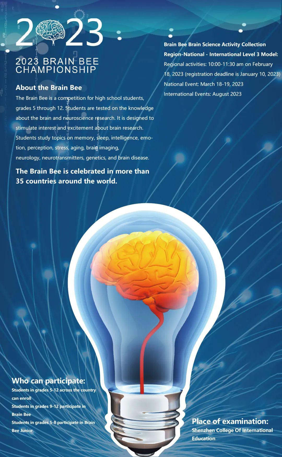 深圳国际交流书院成为2023 Brain Bee脑科学大赛广深地区考点