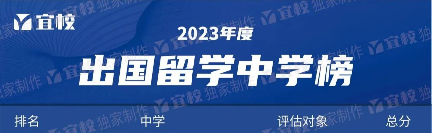 23年度宜校《出国留学中学排行榜》发布！广州4所国际高中上榜！	