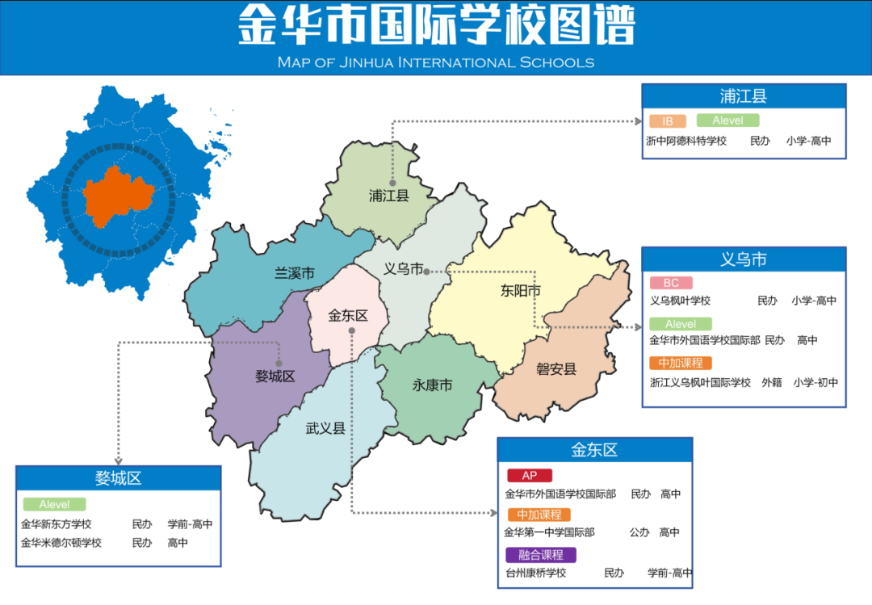 国际学校哪家强？金华市分布图全面解析！