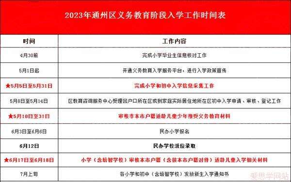 通州区时间安排