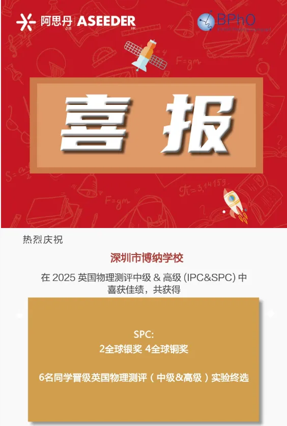 五月開啟,博納學(xué)校的學(xué)子們正在用一個(gè)個(gè)令人欣喜的捷報(bào),開啟這個(gè)盛夏的精彩序章! 近日,博納的學(xué)子們?cè)谟锢頊y(cè)評(píng)(高級(jí)組SPC)中,全員閃耀