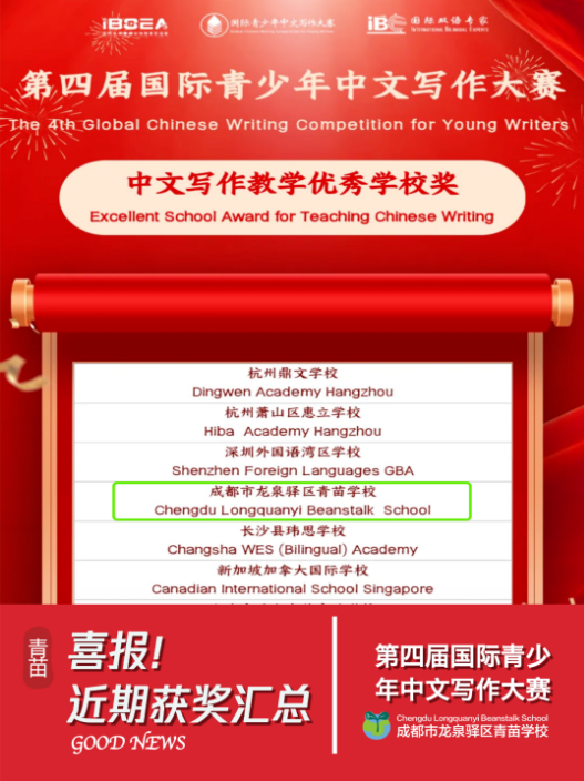成都青苗學(xué)校在文理科競賽中屢獲殊榮,捷報頻傳!