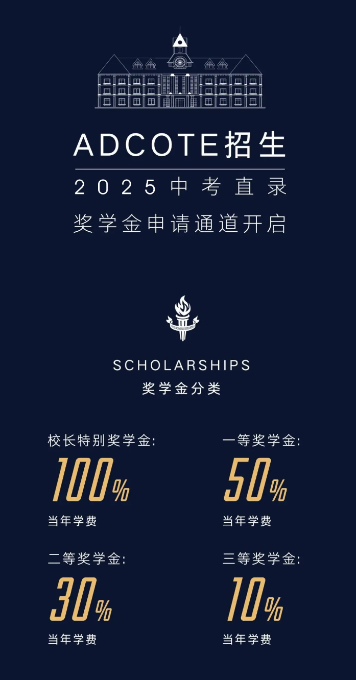 上海阿德科特學(xué)校2025中考直錄&獎(jiǎng)學(xué)金申請(qǐng)通道開(kāi)啟
